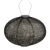 Outdoor Lighting-Kirkland's Home Led Oval Taupe Outdoor Hanging Lantern Gray