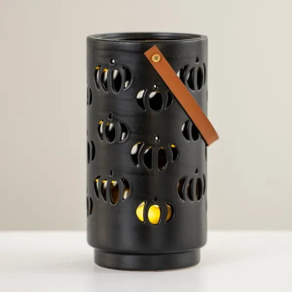 Lanterns-Kirkland's Home Led Pumpkin Cut-Outs Lantern, 9.8 In. Black