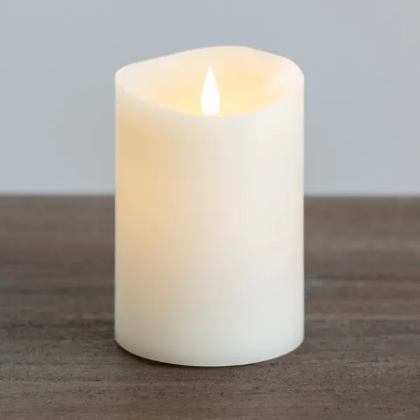 Flameless Candles-Kirkland's Home Led Soft Flame Pillar Candle, 4X6 In. Ivory