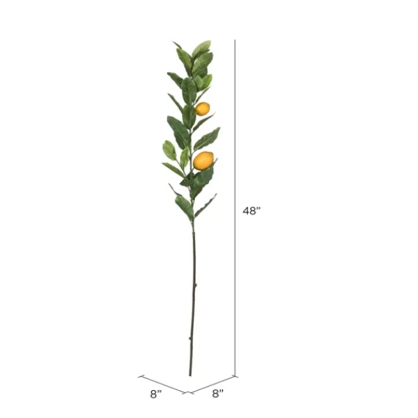 Stems & Bouquets-Kirkland's Home Lemon Tree Branch Stem Spray, 48 In. Green/Yellow