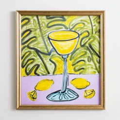 Framed Art-Kirkland's Home Lemon Twist Framed Art Print Yellow/Green