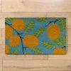 Doormats-Kirkland's Home Lemons Coir Doormat Blue/Yellow