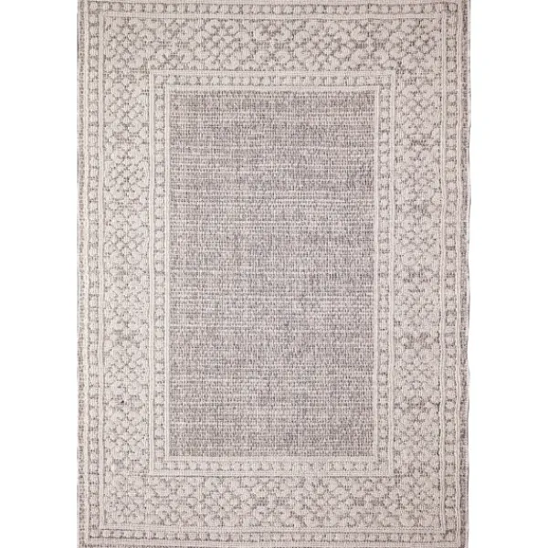 Outdoor Rugs-Kirkland's Home Leopard Border Outdoor Area Rug, 6X9 Gray