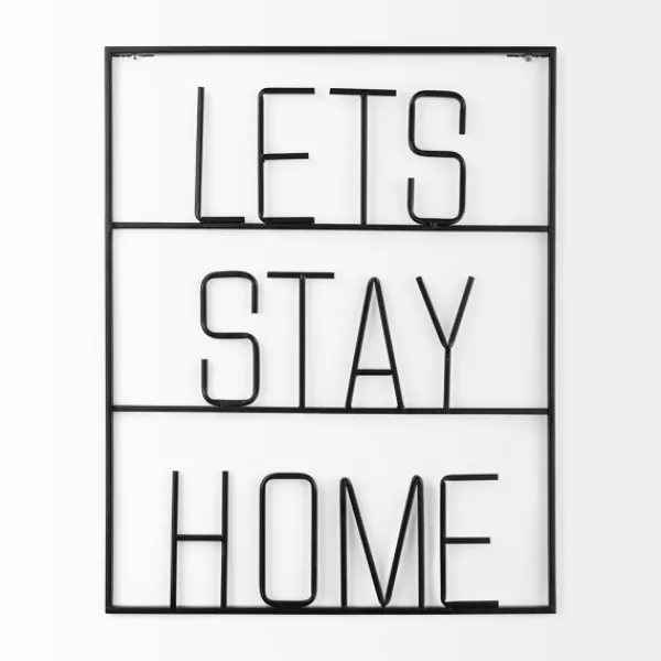 Wall Quotes & Signs-Kirkland's Home Let'S Stay Home Metal Wall Plaque Black