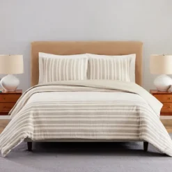 Duvets-Kirkland's Home Liam Striped Full/Queen 3-Pc. Duvet Set Ivory/Blue