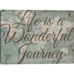 Wall Quotes & Signs-Kirkland's Home Life Is A Wonderful Journey Canvas Art Print Brown