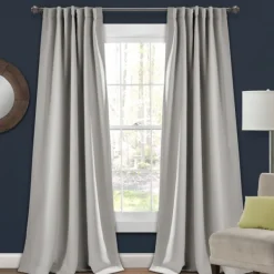 Curtains & Drapes-Kirkland's Home Light Blackout Curtain Panel Set, 84 In. Gray