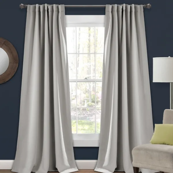 Curtains & Drapes-Kirkland's Home Light Blackout Curtain Panel Set, 84 In. Gray