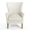 Accent Chairs-Kirkland's Home Light Blue Stripe Wingback Accent Chair White/Blue