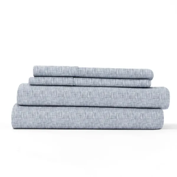 Bed Sheets-Kirkland's Home Light Chambray 4-Pc. Queen Bed Sheet Set Blue