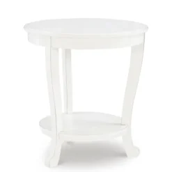 Accent & End Tables-Kirkland's Home Light Cream Curved Legs Accent Table Ivory