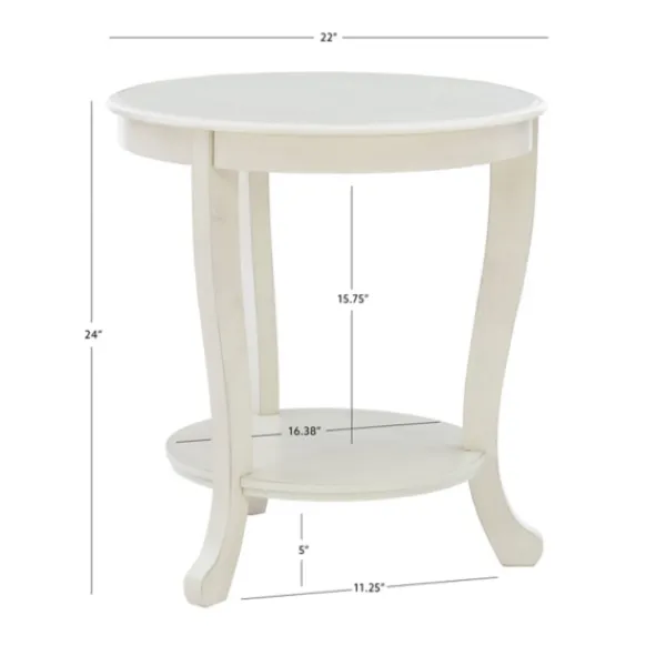 Accent & End Tables-Kirkland's Home Light Cream Curved Legs Accent Table Ivory