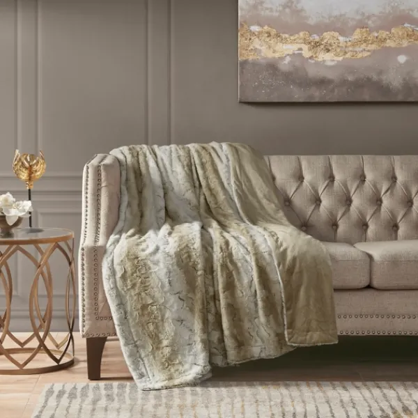Blankets & Throws-Kirkland's Home Light Faux Fur Oversized Throw Blanket Brown