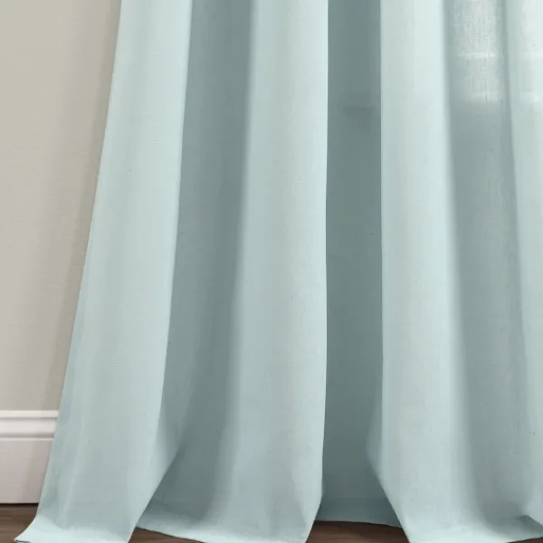 Curtains & Drapes-Kirkland's Home Light Faux Linen Curtain Panel Set, 84 In. Blue