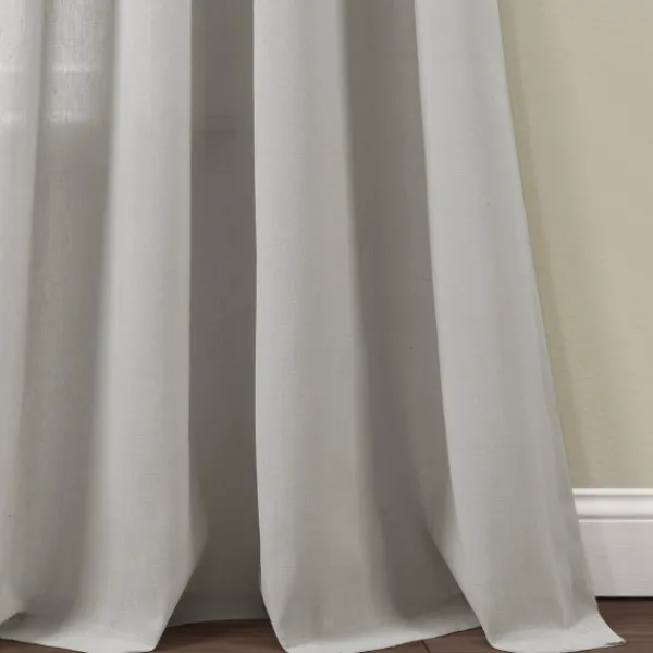 Curtains & Drapes-Kirkland's Home Light Faux Linen Curtain Panel Set, 84 In. Gray