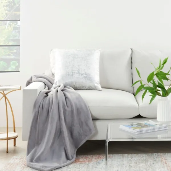 Blankets & Throws-Kirkland's Home Light Faux Sheared Mink Throw Gray