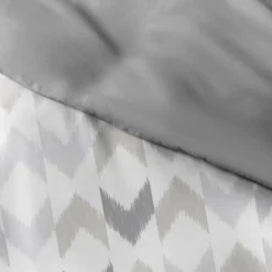 Duvets-Kirkland's Home Light Gray Chevron 3-Pc. King Duvet Cover Set Gray/White