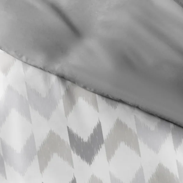 Duvets-Kirkland's Home Light Gray Chevron 3-Pc. King Duvet Cover Set Gray/White