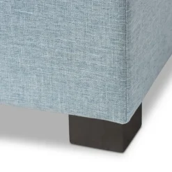 Benches & Ottomans-Kirkland's Home Light Grid Tufted Upholstered Ottoman Blue