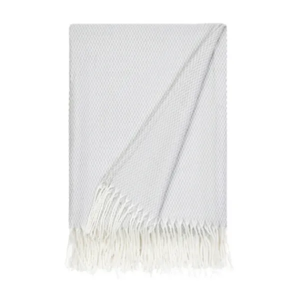 Blankets & Throws-Kirkland's Home Light Herringbone Throw With Fringe Gray
