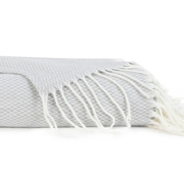 Blankets & Throws-Kirkland's Home Light Herringbone Throw With Fringe Gray