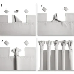 Curtains & Drapes-Kirkland's Home Light Knotted Curtain Panel Set, 95 In. Gray