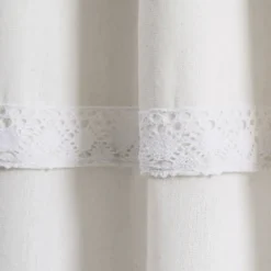 Curtains & Drapes-Kirkland's Home Light Linen Lace Curtain Panel Set, 84 In. Ivory