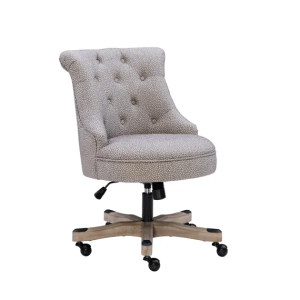 Office Furniture-Kirkland's Home Light Miller Tufted Office Chair Gray