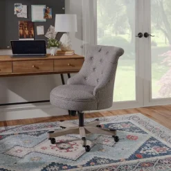 Office Furniture-Kirkland's Home Light Miller Tufted Office Chair Gray
