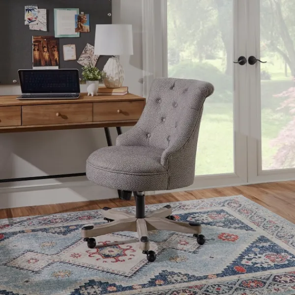 Office Furniture-Kirkland's Home Light Miller Tufted Office Chair Gray