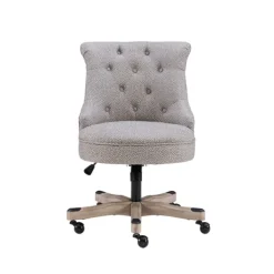 Office Furniture-Kirkland's Home Light Miller Tufted Office Chair Gray