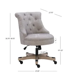 Office Furniture-Kirkland's Home Light Miller Tufted Office Chair Gray