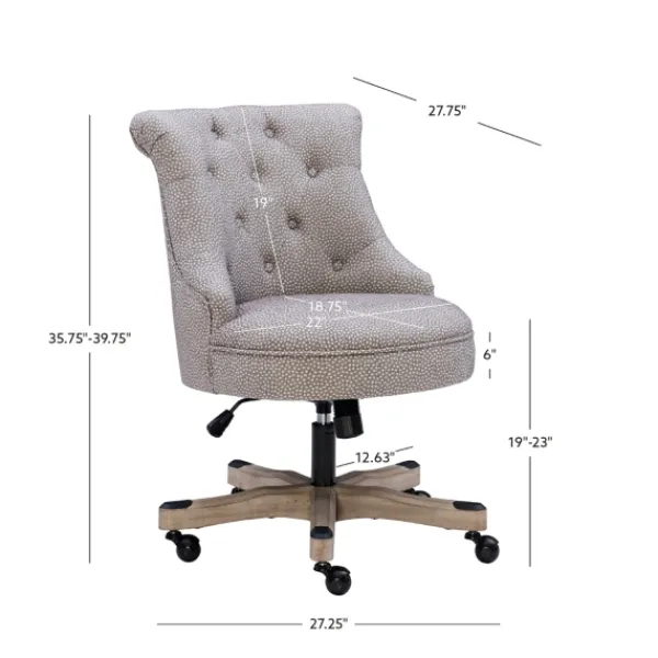 Office Furniture-Kirkland's Home Light Miller Tufted Office Chair Gray