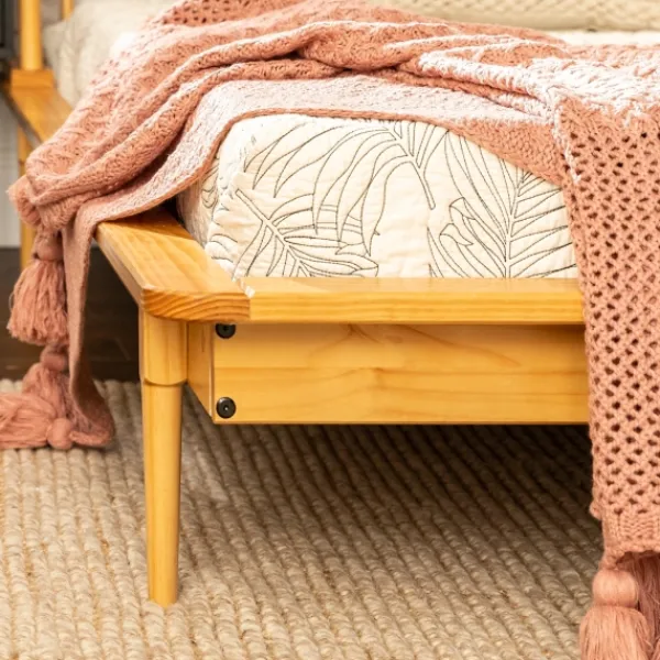 Beds & Headboards-Kirkland's Home Light Oak Modern Spindle Wooden Queen Bed Tan