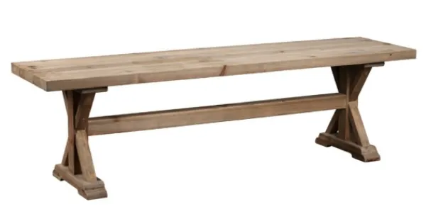 Benches & Ottomans-Kirkland's Home Light Reclaimed Wood Hourglass Base Bench Brown
