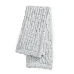Blankets & Throws-Kirkland's Home Light Ruched Faux Fur Throw Gray
