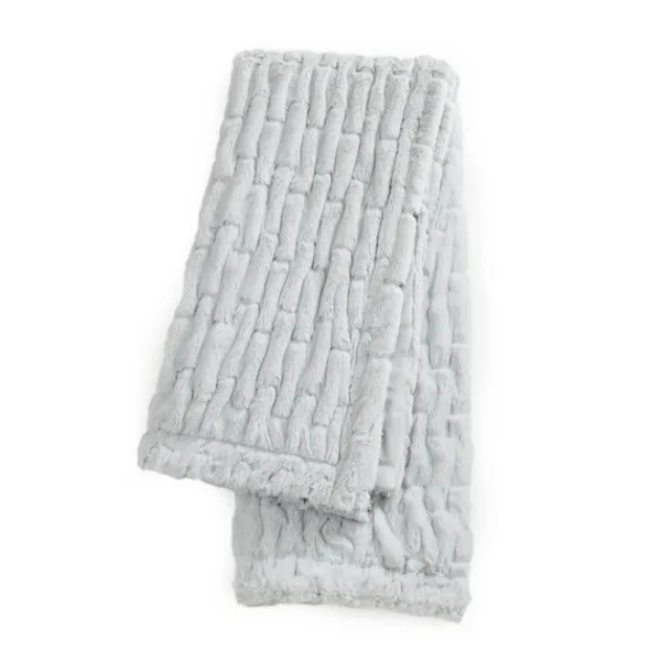 Blankets & Throws-Kirkland's Home Light Ruched Faux Fur Throw Gray