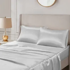 Bed Sheets-Kirkland's Home Light Satin King 2-Pc. Pillow Case Set Gray