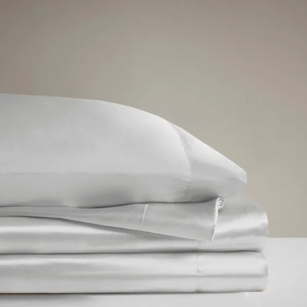 Bed Sheets-Kirkland's Home Light Satin 6-Pc. King Sheet Set Gray