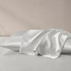 Bed Sheets-Kirkland's Home Light Satin Standard 2-Pc. Pillow Case Set Gray