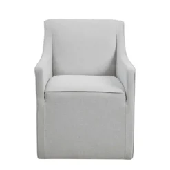 Dining Chairs-Kirkland's Home Light Slipcover Dining Chair With Casters Gray