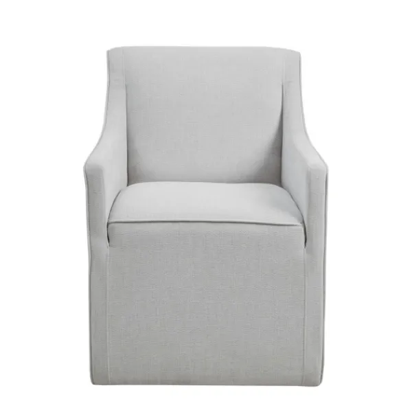 Dining Chairs-Kirkland's Home Light Slipcover Dining Chair With Casters Gray