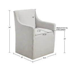 Dining Chairs-Kirkland's Home Light Slipcover Dining Chair With Casters Gray
