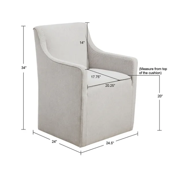 Dining Chairs-Kirkland's Home Light Slipcover Dining Chair With Casters Gray