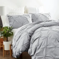 Duvets-Kirkland's Home Light Soft Pinched 3-Pc. King Duvet Cover Set Gray