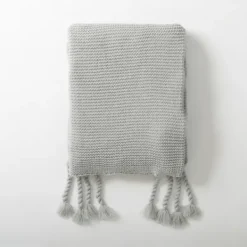 Blankets & Throws-Kirkland's Home Light Spring Knit Throw Blanket Gray