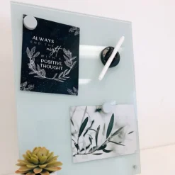 Memo & Chalkboards-Kirkland's Home Light Square Magnetic Glass Dry Erase Board Blue