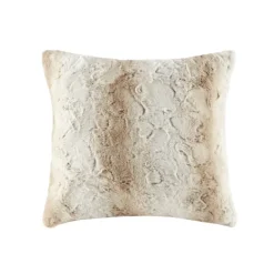 Pillows-Kirkland's Home Light Textured Faux Fur Pillow Brown