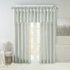 Curtains & Drapes-Kirkland's Home Light Twist Top Curtain Panel, 84 In. Blue