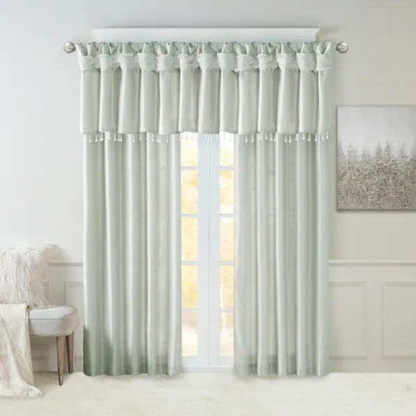 Curtains & Drapes-Kirkland's Home Light Twist Top Curtain Panel, 84 In. Blue